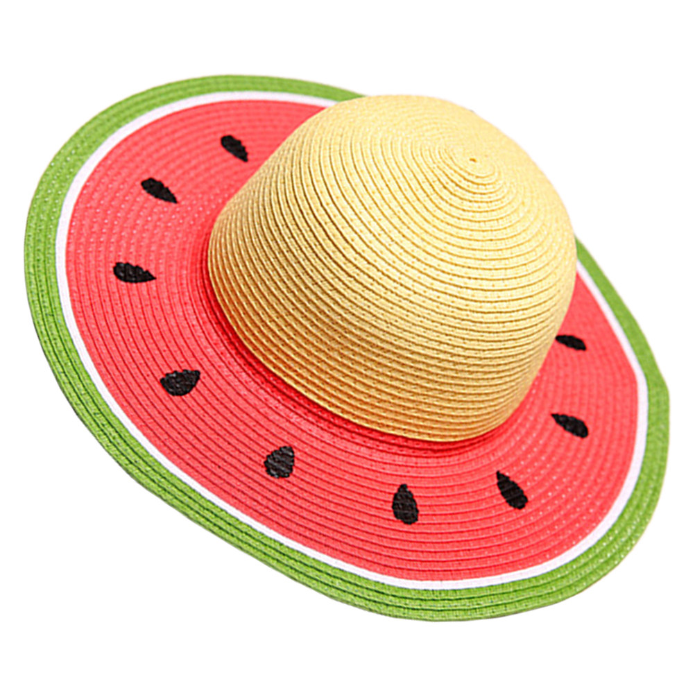 Girls Watermelon Straw Hat Sum - Sun Hat Wide Brim review and price