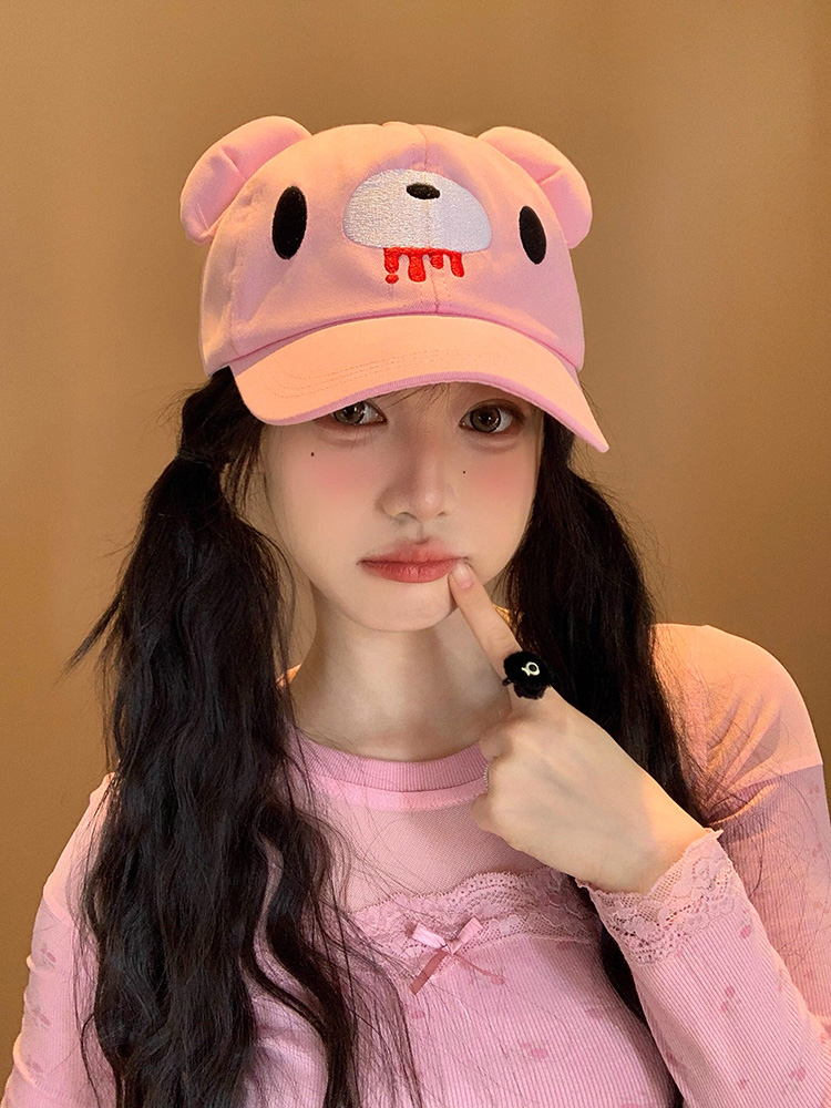 Pink Cute Cartoon Bear Ear Bas - Sun Hat Wide Brim review and price