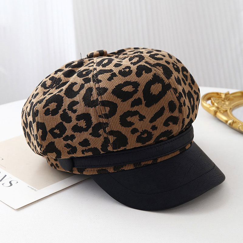 Retro Leopard Print Wide Brim  - Bucket Hat Cotton review and price