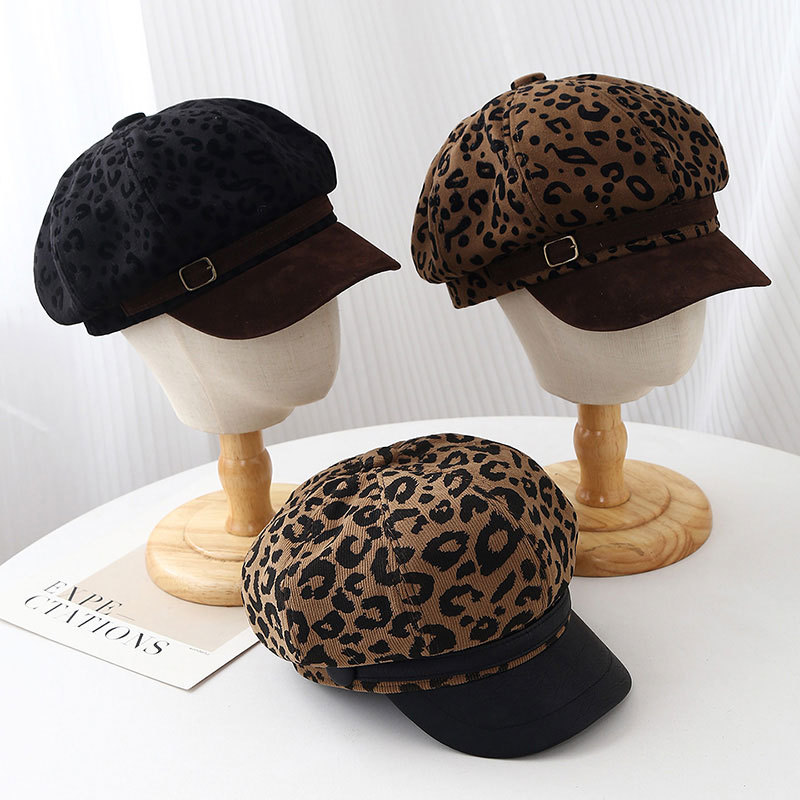 Retro Leopard Print Wide Brim  - Bucket Hat Cotton review and price
