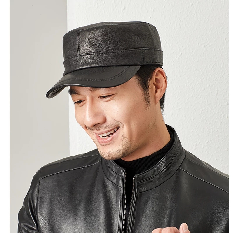 New 2026 Men Genuine Leather B - Baseball Cap Structured review and price