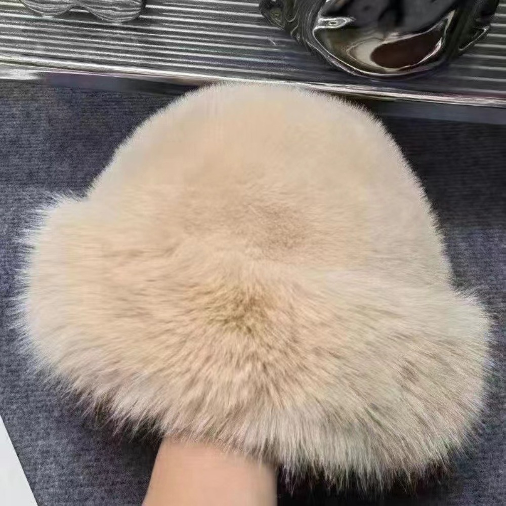 New Warm Fluffy Fur Bucket Hat - Bucket Hat Cotton review and price