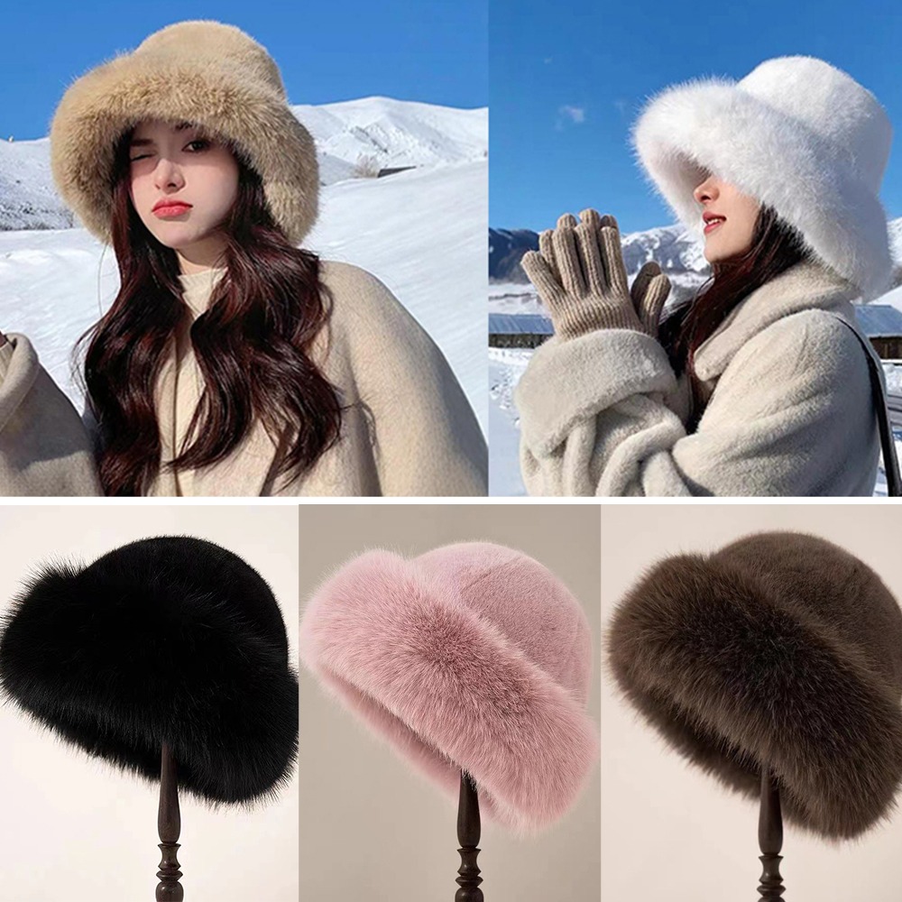 New Warm Fluffy Fur Bucket Hat - Bucket Hat Cotton review and price